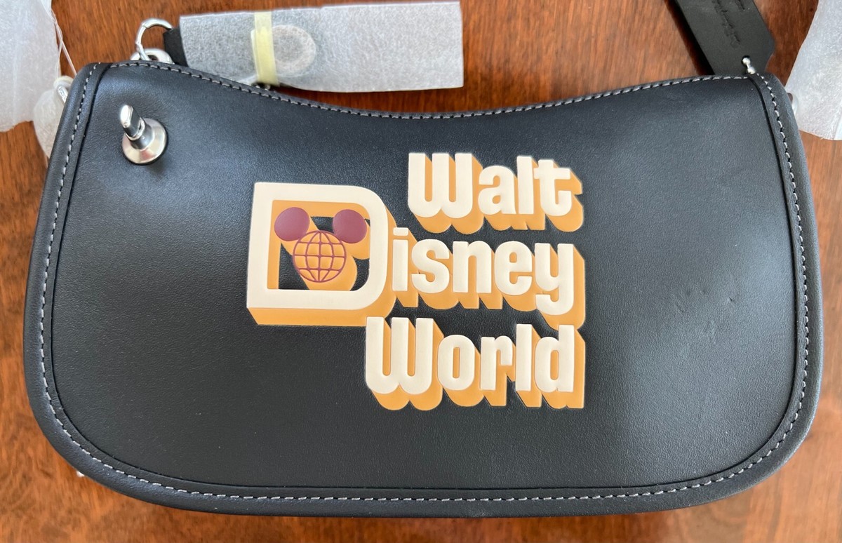 Disney X Coach Walt Disney World Black Leather Swinger 20 Bag