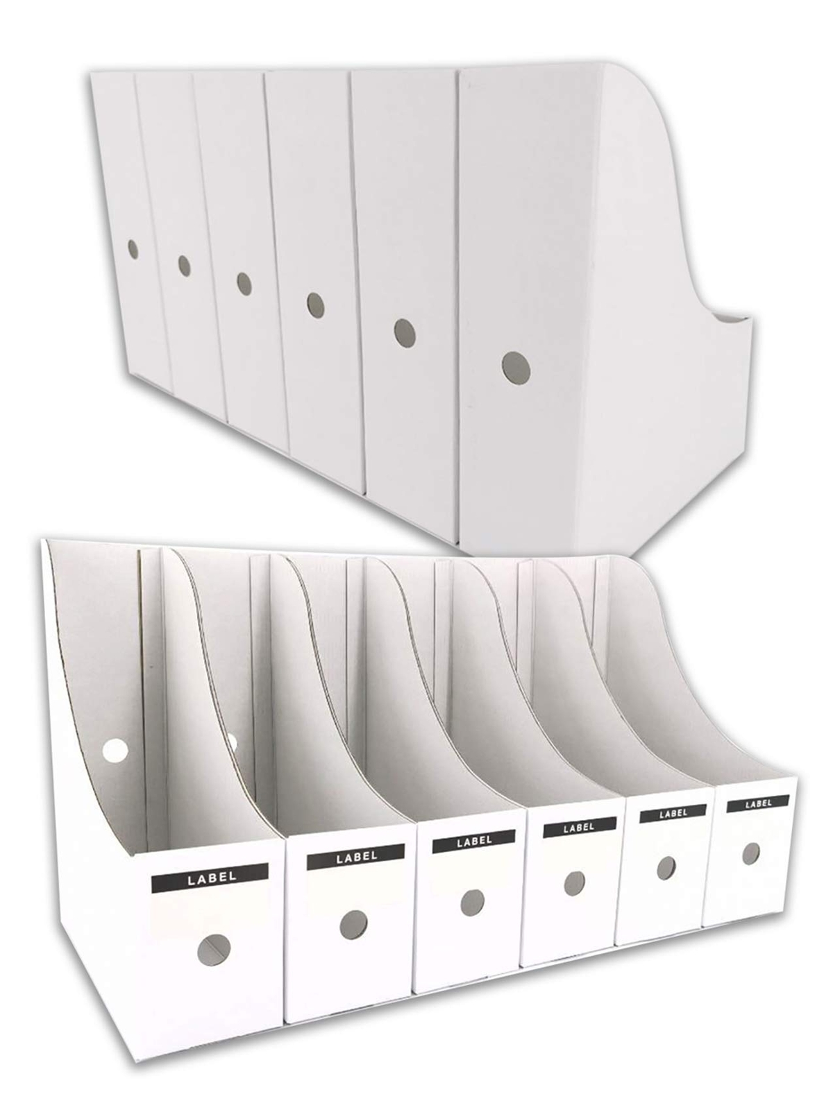 HUAPRINT 12-Pack White Magazine File Holder for Desk Organization-image
