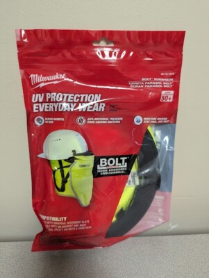 Milwaukee BOLT Yellow High Visibility Mesh Sunshade with 50+UPF UV P 48-73-1070