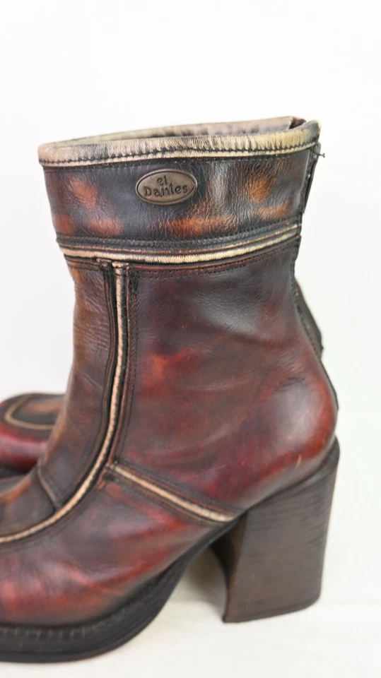 Botas de plataforma vintage años 90 El Dante en cereza talla EU39/UK6/US8 Foto 4 de 4