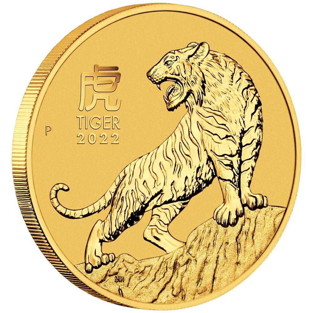 LUNAR TIGER 2022 - 999 GOLD - GOLDMÜNZE - GOLDBARREN - SELTEN 1/20 Oz