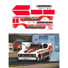 Kalitta Bounty Hunter Funny Car 1/64 scale decal AFX Tyco Lifelike Autoworld