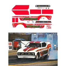  Kalitta Bounty Hunter Funny Car 1/64 scale decal AFX Tyco Lifelike Autoworld