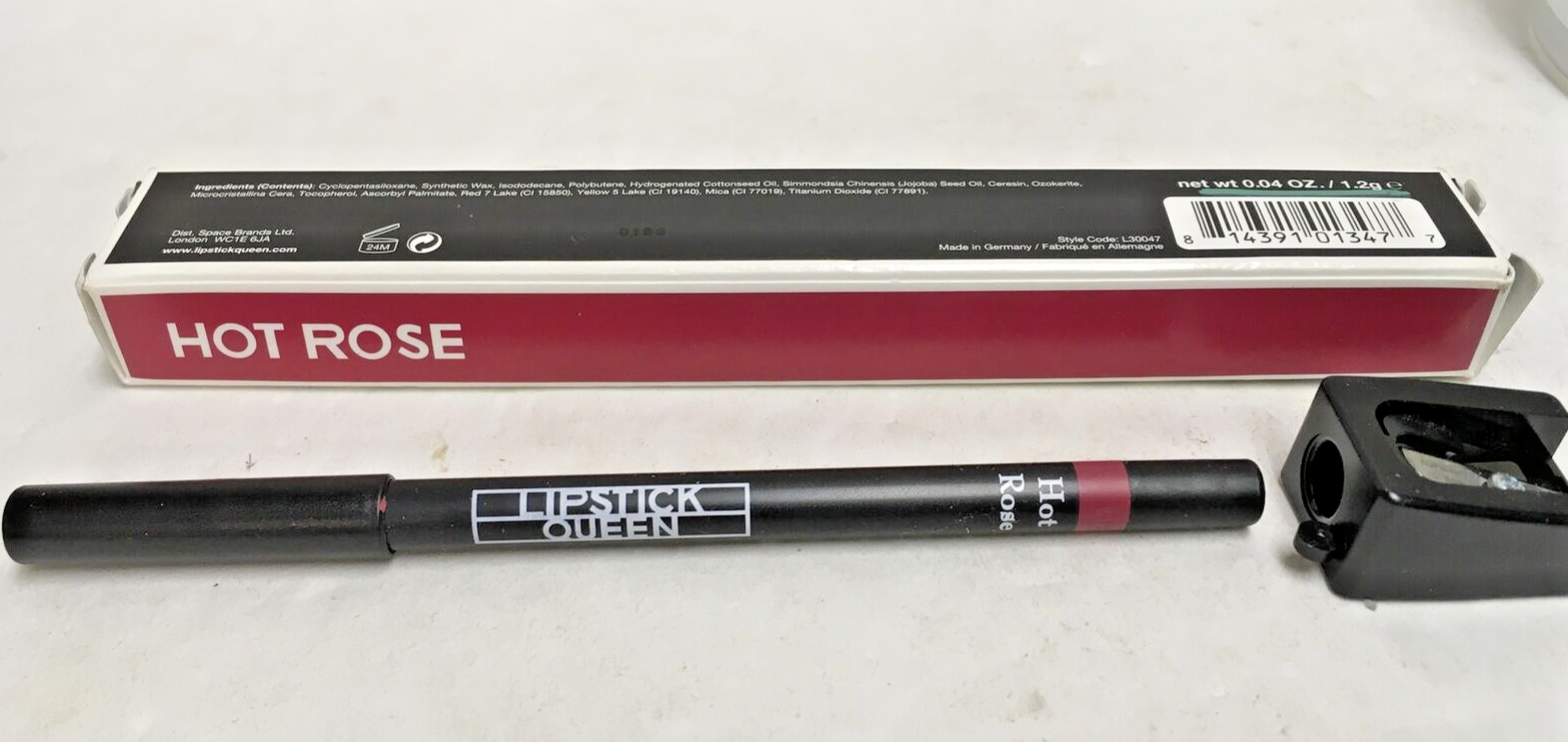 LIPSTICK QUEEN Hot Rose Lip Liner with Sharpener New in Box-image