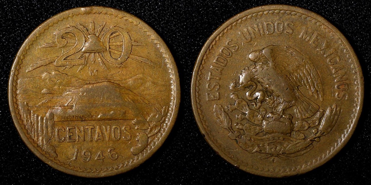 Mexico Bronze 1946 20 Centavos KM# 439 (27 433) | eBay