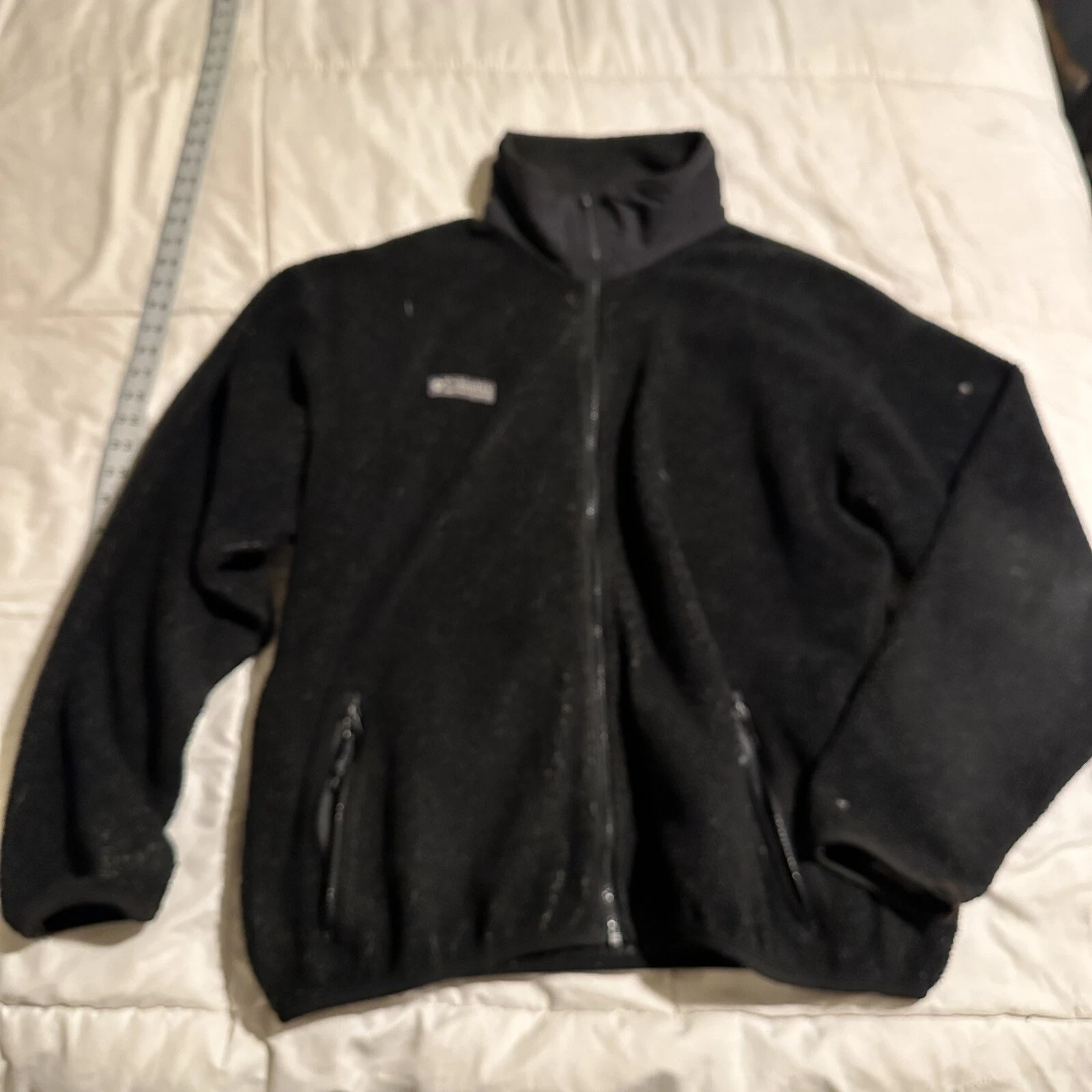 Vintage Columbia Deep Pile Fleece Jacket Pullover Full Zip Men’s Large USA Damag