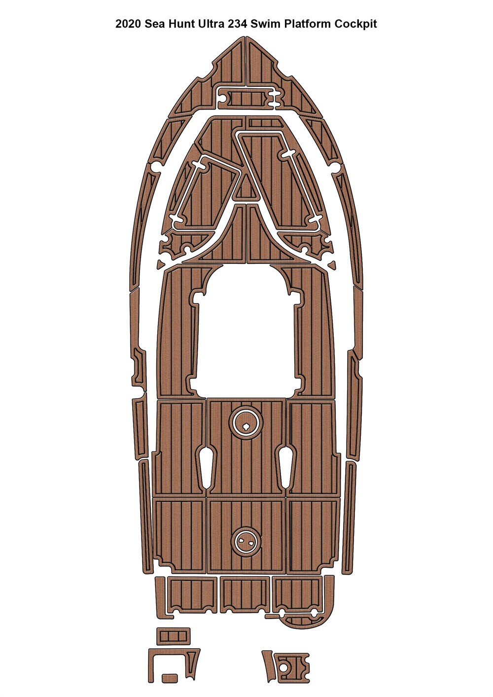2020 Sea Hunt Ultra 234 Swim Platform Cockpit Pad Boat EVA Foam Teak Floor Mat