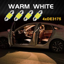 4 Warm White 31mm Festoon Dome Map Interior Led Light Bulbs De3175 De3022 Canbus