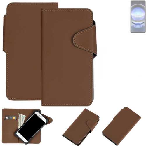 Case Cover For Sharp Aquos R8 Folding Case Faux Leather Brown Cell Phone Case Whale - Picture 1 of 7