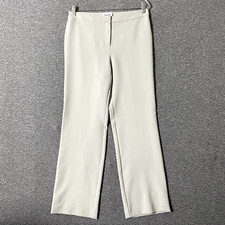 St. John Women's Size 8 Gray Polyester Relaxed Straight Leg Dress Pant