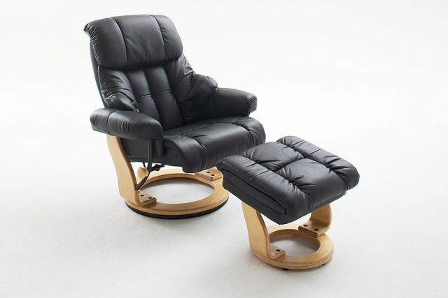 Relaxsessel Mit Hocker Fernsehsessel Leder Sessel Wohnzimmersessel Schwarz 31730 Gunstig Kaufen Ebay