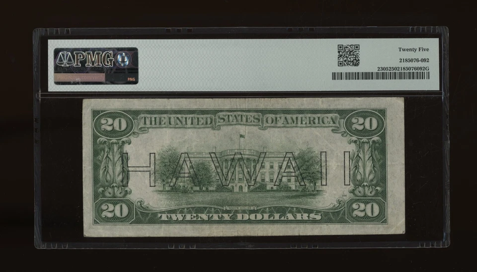 DBR 1934-A $20 FRN Hawaii Fr. 2305 PMG 25 Serial L69506233A - Image 2 of 2