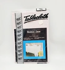NEW Hostess Lace Vinyl Tablecloth 54" X 72" Oblong Vintage 1986