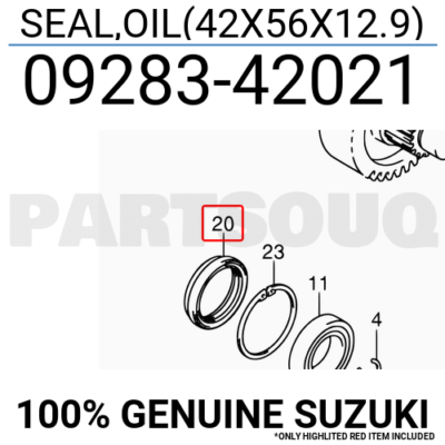 0928342021 Genuine Suzuki SEAL,OIL(42X56X12.9) 09283-42021 | eBay