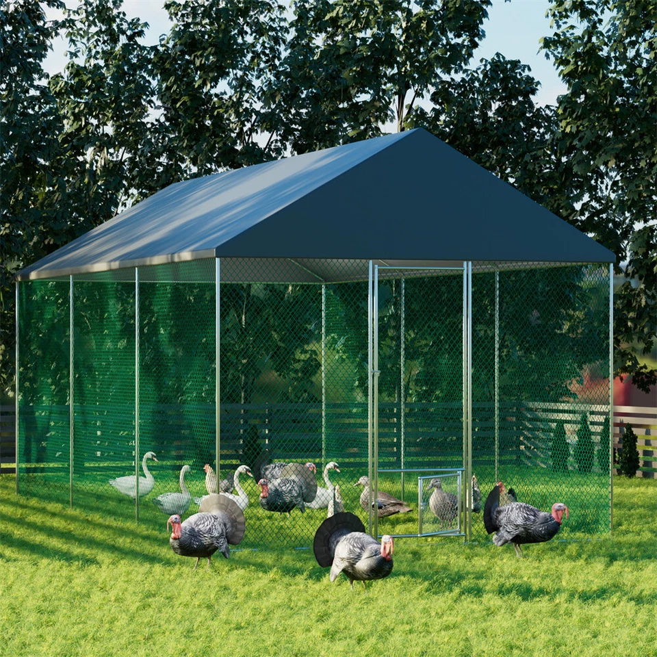 19.7ft Spacious Chicken Coop Run Large Walk In Pet Cage Heavy Duty Hen House US - Image 3 of 4