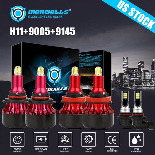 H11 9005 LED Headlight 9145 Fog Light Bulbs for 20112019 RAM 1500 2500