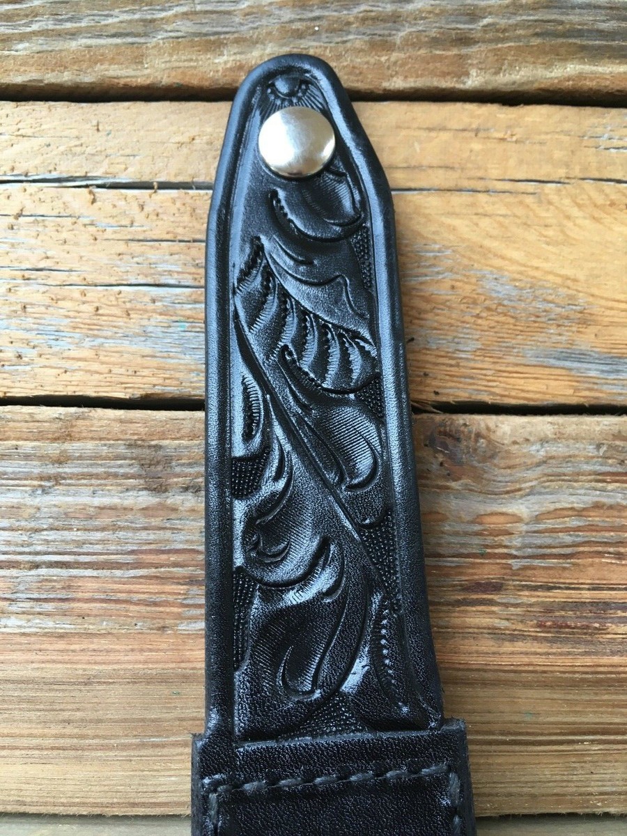 Vintage Tex Shoemaker Hand Floral Carved Magazine Carrier