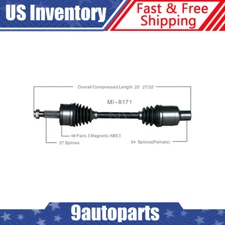 For 2007-2018 Chrysler 300 Dodge Charger Magnum AWD 1PC Front Left CV Axle Shaft