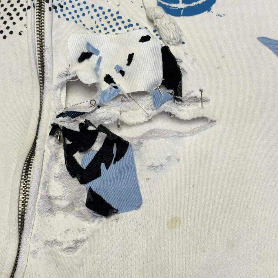 Sudadera con capucha Element Skate vintage para hombre XL 24,5x2 blanca cremallera Y2K monopatín Foto 4 de 4