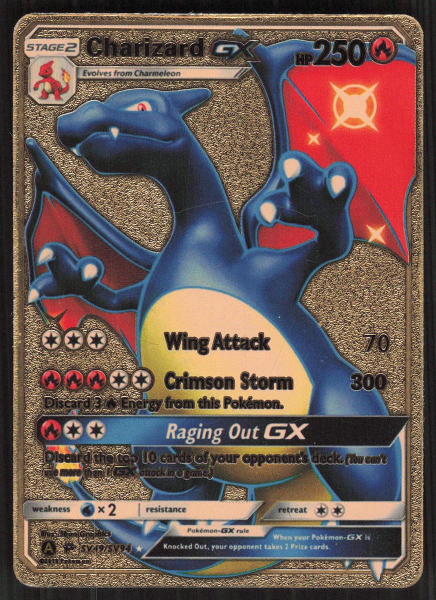 Charizard GX 250HP Silver Foil Fan Art Textured Collector #SV49
