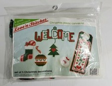 Love 'N Stitches Christmas Plastic Canvas 5 Ornaments Kit 1990 Sealed 2106