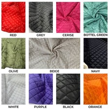 QUILTED FABRIC Lining Diamond Design Soft Dress Upholstery Material Clothing 