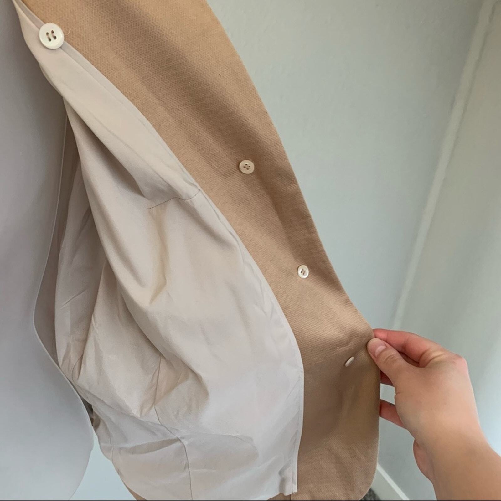 Etcetera Tan 3 Button Down Collared Woman's Blaze… - image 8