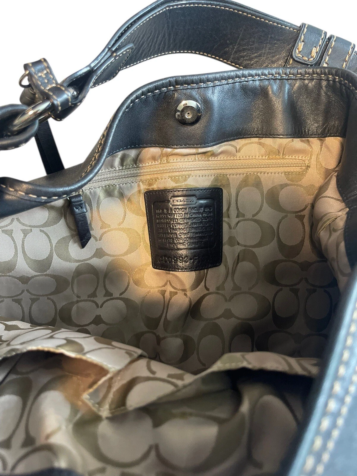 Coach rara borsa borsone extra large Bleeker Elisa slim F13356 in pelle nera
