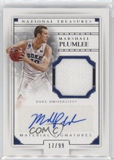 2016 Panini National Treasures Collegiate 17/99 Marshall Plumlee #141 Auto 7gk