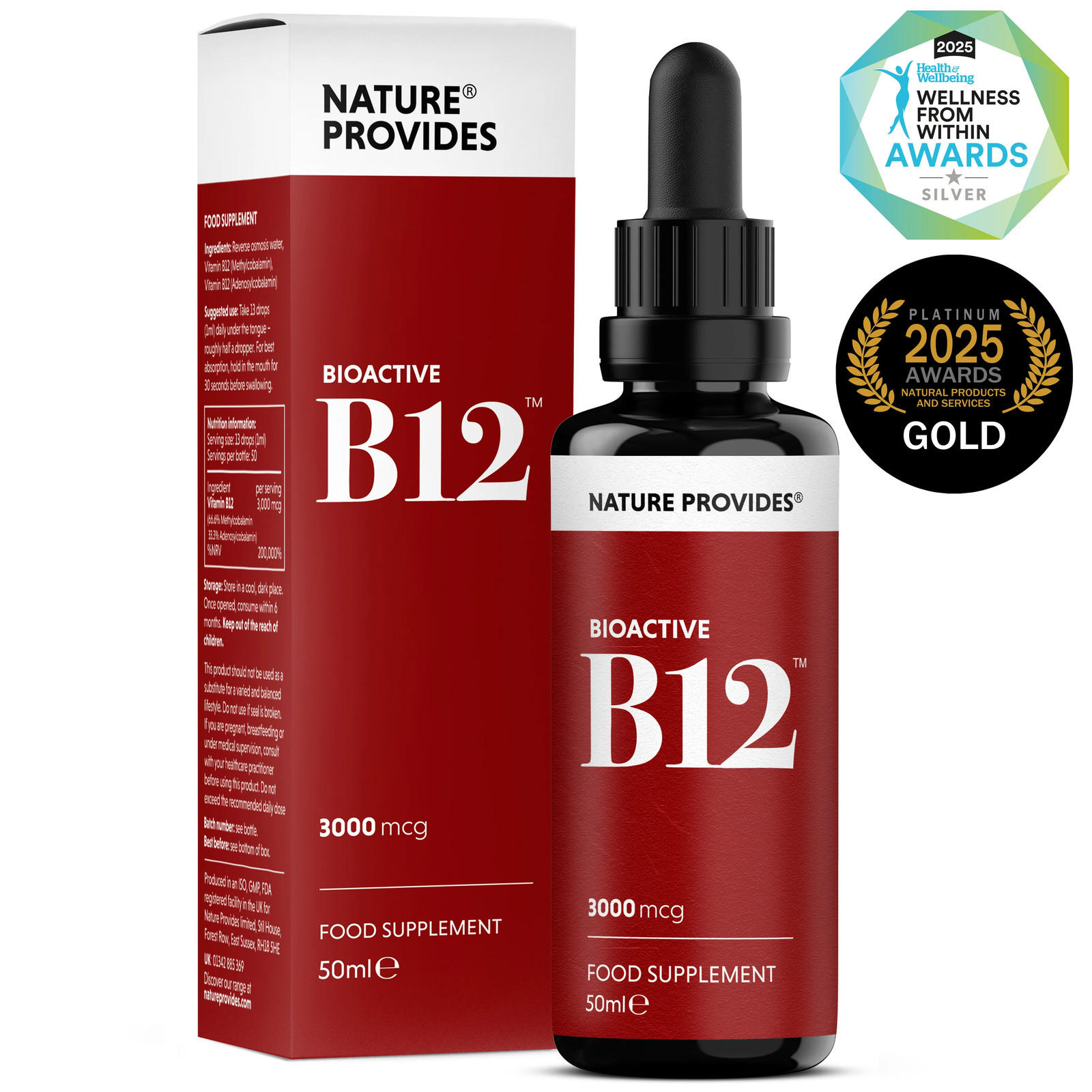 Bioactive B12 (3000 mcg) Liquid Coenzyme Vitamin B12 - 50ml