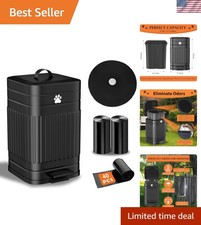 Dog Poop Trash Can Outside, 5L/1.3Gal Metal Dog Waste Trash Can with Lid, Foo...
