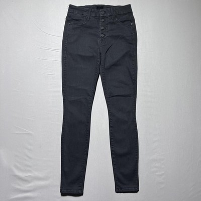 Mother The Pixie Not Guilty Jeans Womens 26 Black Mid Rise Skinny Button Fly
