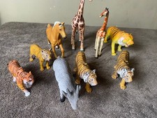 Vintage Safari Animals Lot of 10 , Tiger,Lions,Horse,Giraffe,Goat,