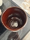 Vintage Kitchen Utensil Holder 70’s Retro Crock Brown Ivory Drip Pottery Jar — photo 2