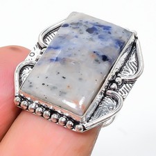 Sodalite Gemstone Handmade 925 Sterling Silver Jewelry Ring Size 7 c323