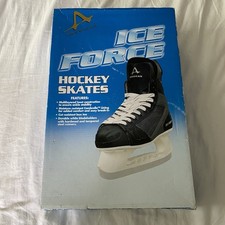 Ice Force Hockey Ice Skates Kid 2 Black Lace Up Box Toe Style 45B Box Winter NEW