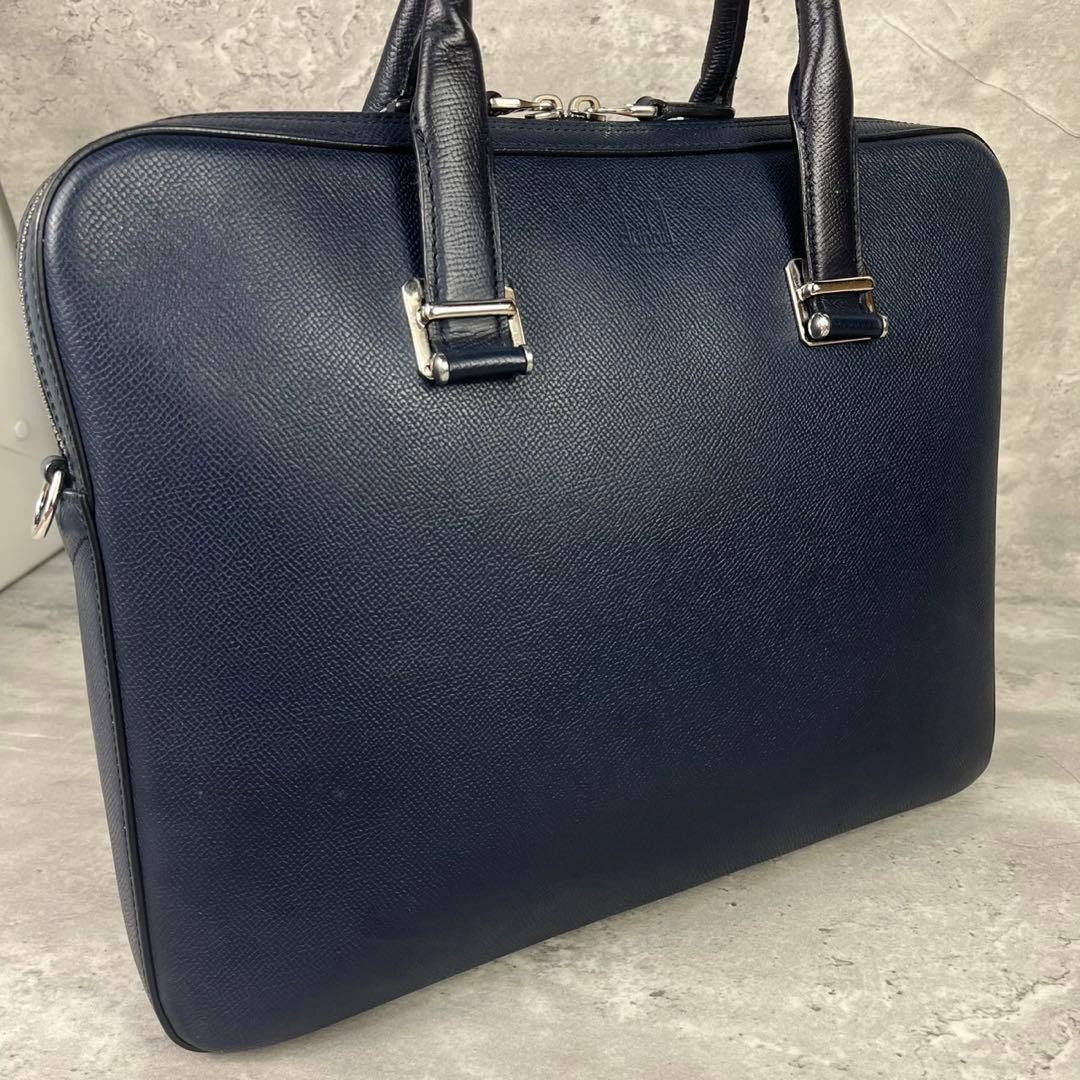 Dunhill Cadogan Briefcase Business Bag Navy Leather S… - Gem