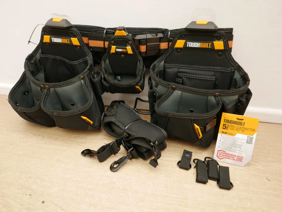 TOUGHBUILT TB CT 101 5P 5PC PRO CONTRACTOR TOOL BELT RIG POUCH SET