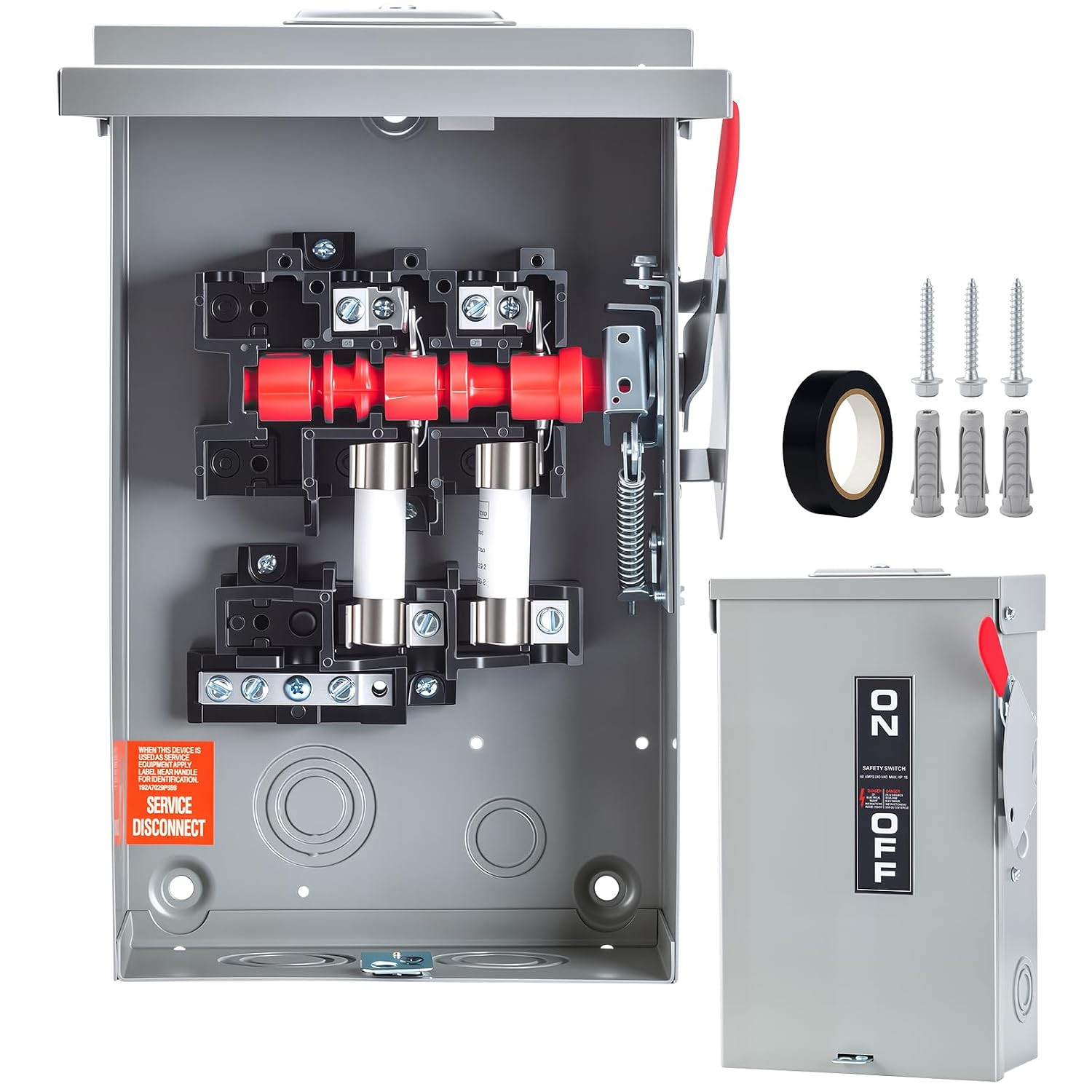 60 Amp Disconnect Switch 2 Pole 110/240V, Fused Safety Switch, Indoor&Outdoor