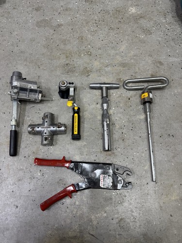 URD LINEMAN SPEED SYSTEMS BURNDY RIPLEY TOOL LOT CABLE STRIPPER CRIMPER TORQUE $