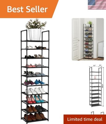 Classic 10-Tier Shoe Rack - Holds Up to 25 Pairs - Perfect for Any Room