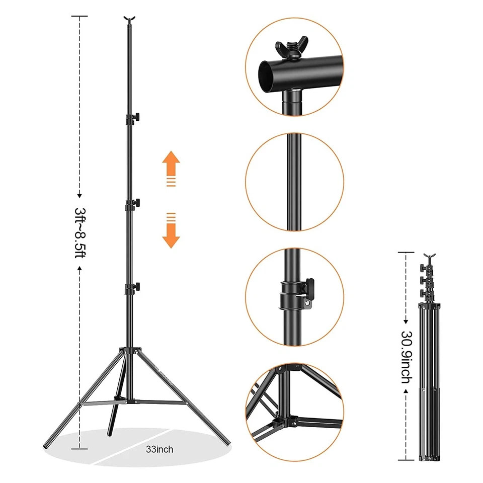 Photo Backdrop Stand, 8.5 x 10 ft Back Drop Adjustable Stands, Photography Ba... - Image 4 of 4