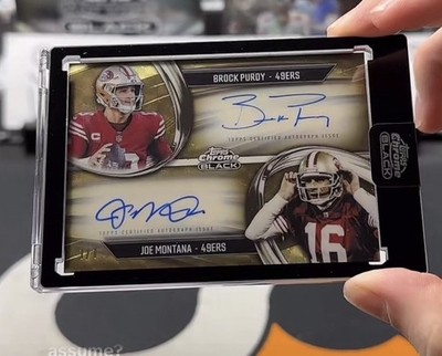 2025 Topps Black Brock Purdy Joe Montana Pitch Black Dual Auto 1/1 Superfractor!