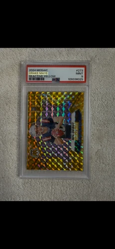 2024 Panini Mosaic - NFL Debut Drake Maye #273 Reactive Yellow Mosaic Prizm (RC)