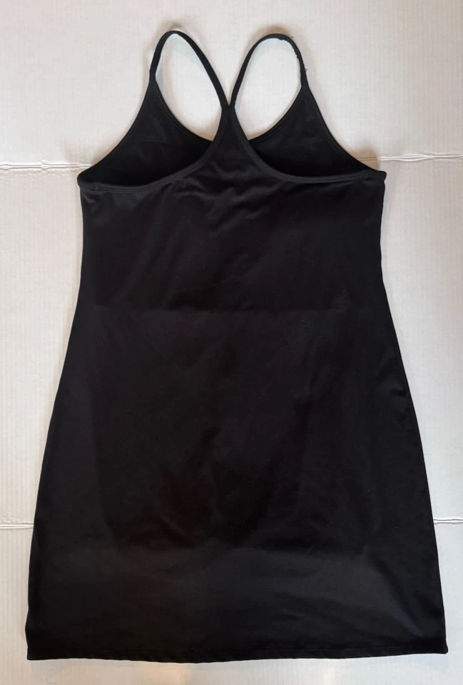 Kyodan Black Athletic Mini Tank Dress Womens Sport Built In Bra/Shorts Fit Flare - Image 4 of 4