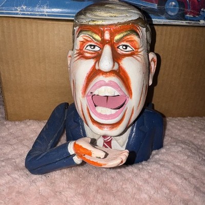 Donald Trump Mechanische Münzbank Repro Vintage Retro Gusseisen Lustige Spardose