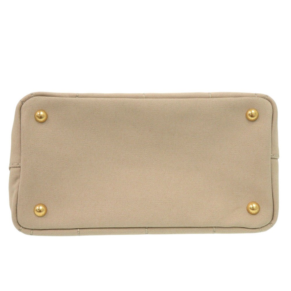 Excellent Condition Prada Canapa Mini 1BG439 Canvas Beige Navy Tote Bag 0800 PRA thumbnail 7