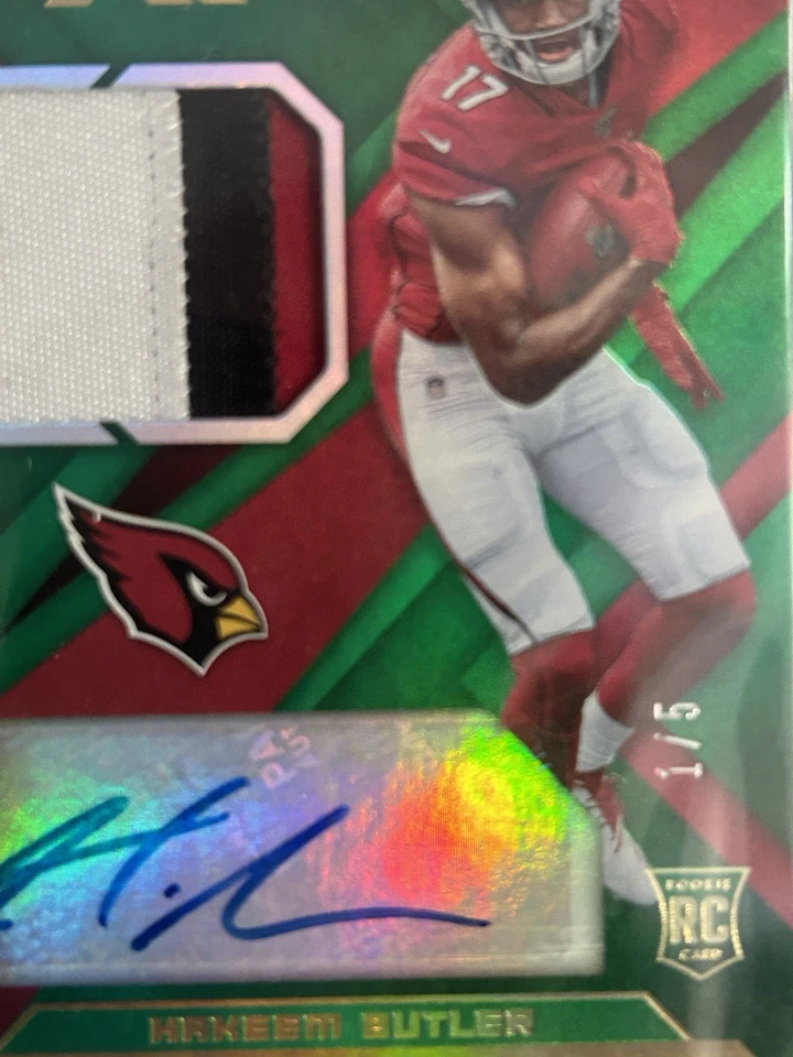 2019 Panini Xr Green RPA Rookie 3 Color Patch Autograph 1/5 Hakeem Butler RSA 26 - Image 3 of 4