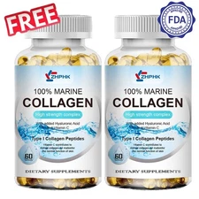 2 bottles of marine collagen support skin nail hair care anti wrinkle anti-aging