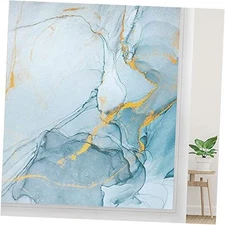  Marble Texture Privacy Window Film Static Cling 17.5" x 39.3" (44.5 x 100 cm)